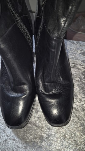 Black leather knee length - black,
