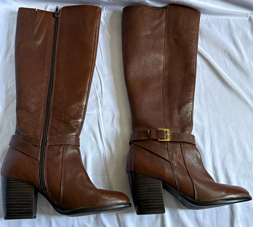 Brown leather knee high - brown, riding