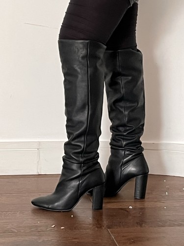 Genuine leather knee - genuine, knee-high