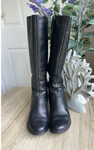 Women black leather - black,